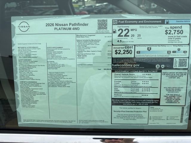 New 2026 Nissan Pathfinder Platinum AWD/4WD image 24