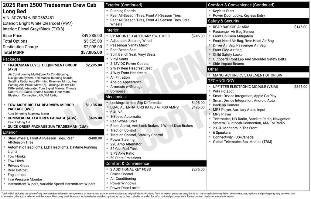 New 2025 RAM 2500 Tradesman RWD image 7