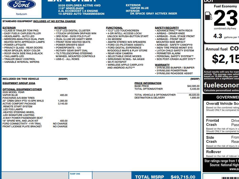 New 2026 Ford Explorer Active w/ Active Comfort Package image 2