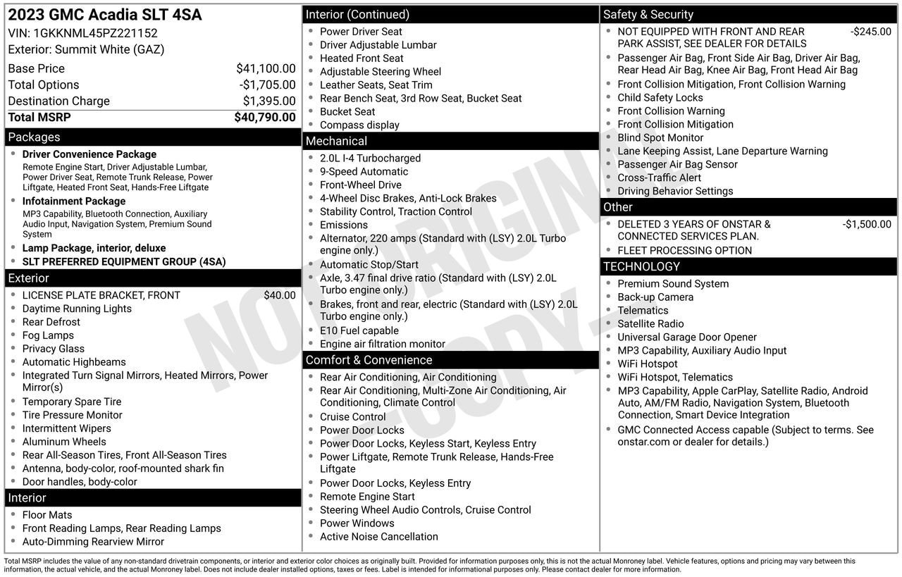Used 2023 GMC Acadia SLT FWD image 27