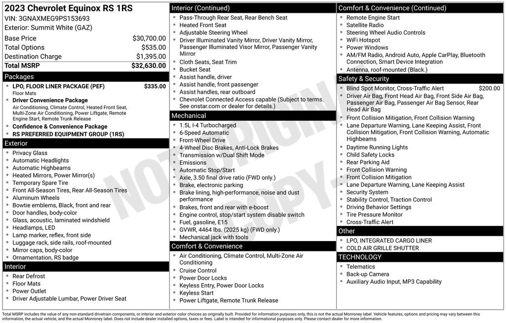 Used 2023 Chevrolet Equinox RS w/ LPO, Floor Liner Package FWD image 38