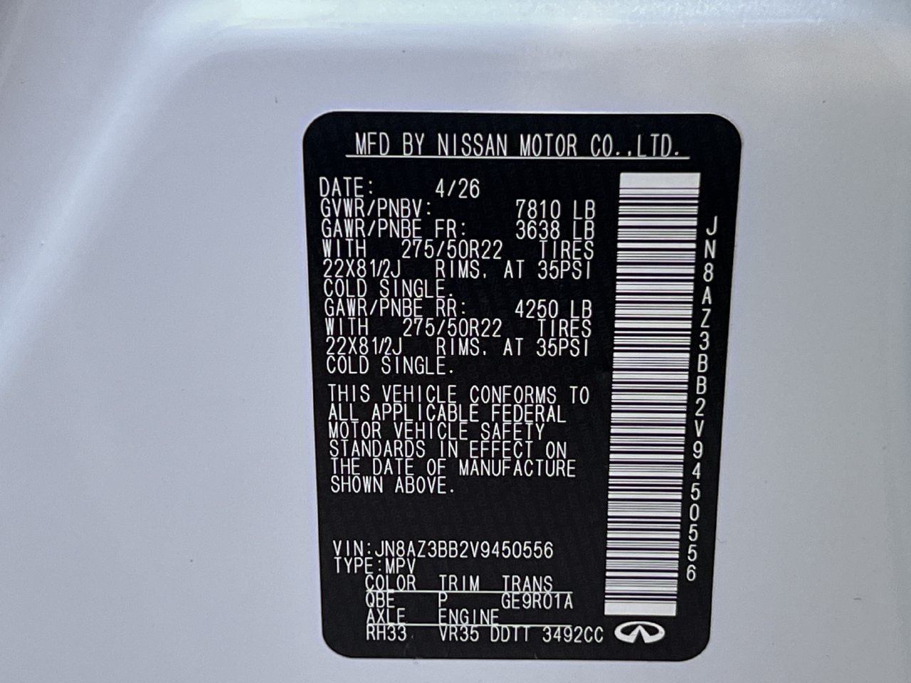 New 2027 INFINITI QX80 Luxe w/ Cargo Package AWD/4WD image 30