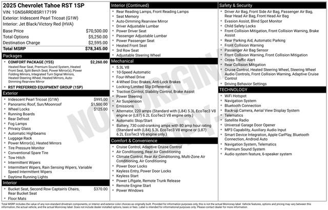 Used 2025 Chevrolet Tahoe RST w/ Comfort Package AWD/4WD image 20