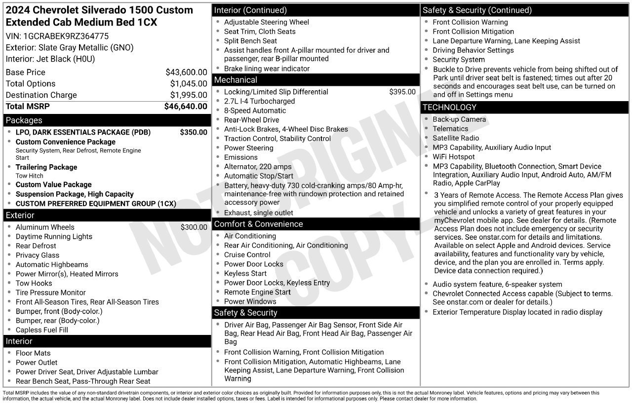 Certified 2024 Chevrolet Silverado 1500 Custom w/ LPO, Dark Essentials Package RWD image 28