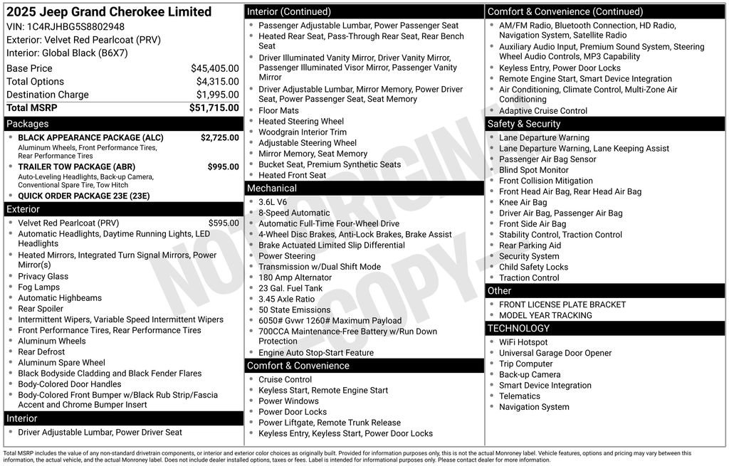 New 2025 Jeep Grand Cherokee Limited w/ Black Appearance Package AWD/4WD image 3