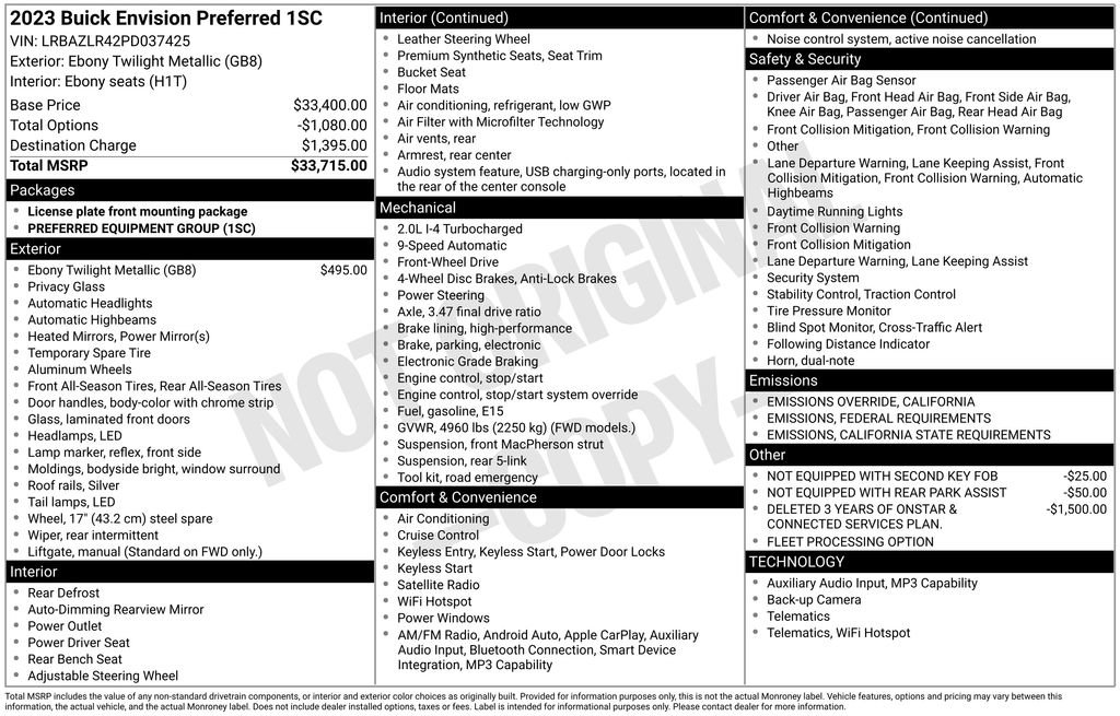 Used 2023 Buick Envision Preferred image 17
