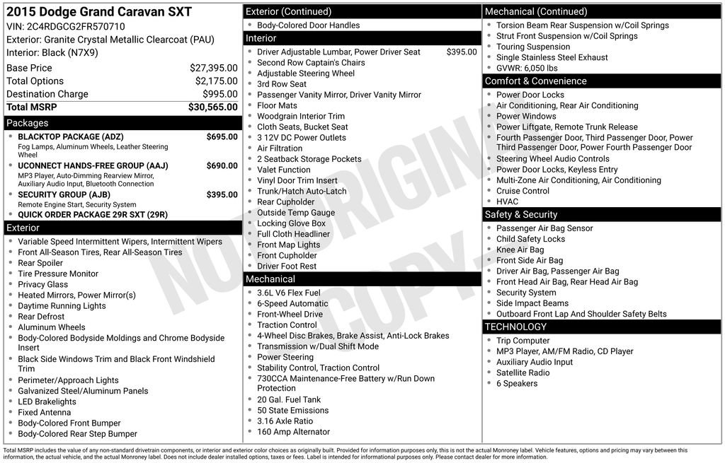 Used 2015 Dodge Grand Caravan SXT w/ Blacktop Package FWD image 7