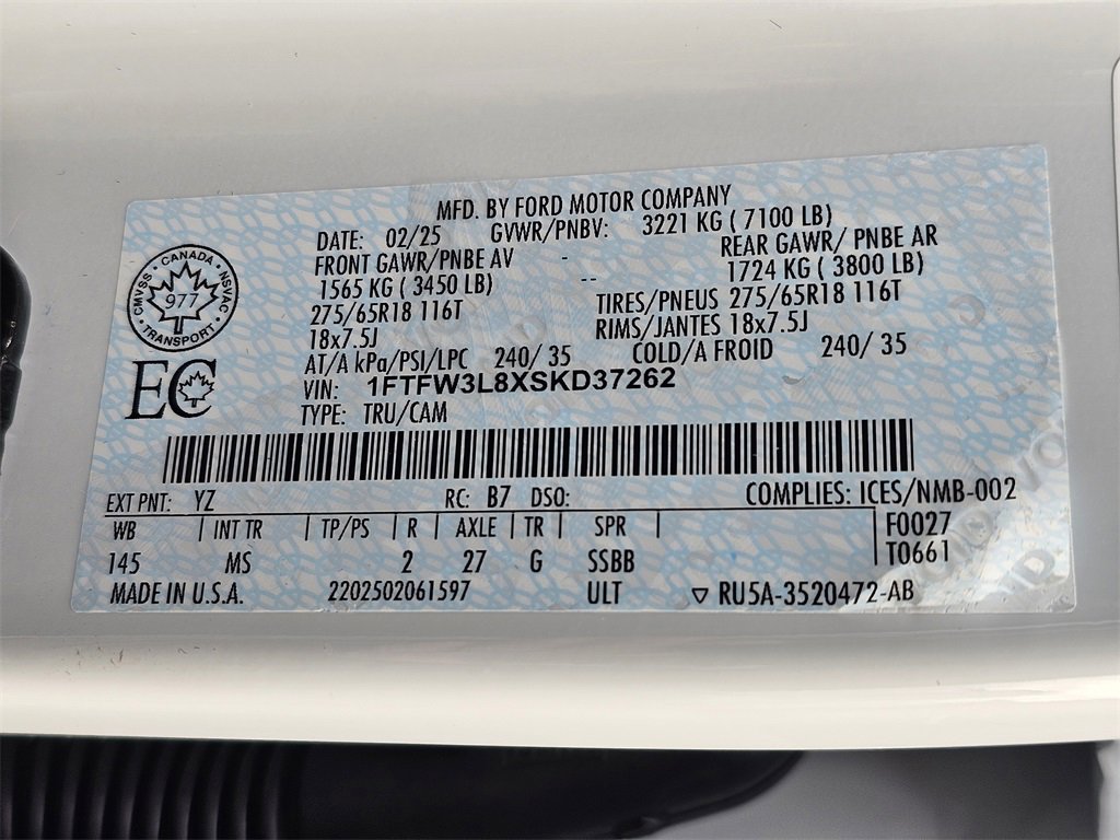 Certified 2025 Ford F150 XLT w/ Equipment Group 301A Standard image 35