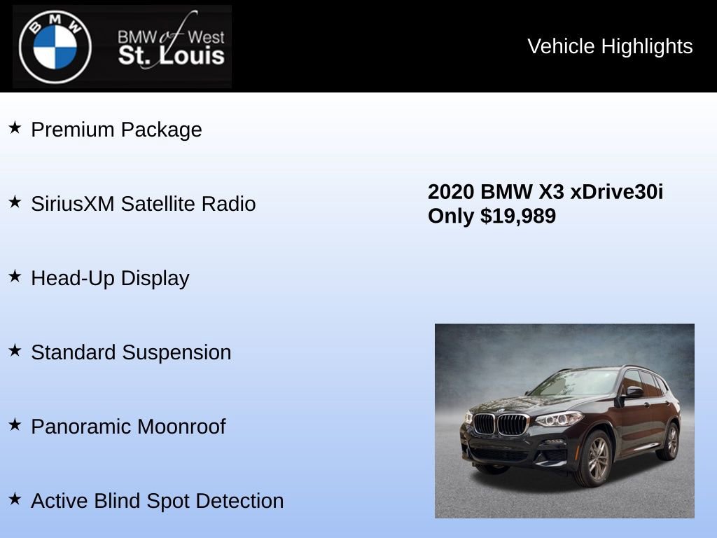 Used 2020 BMW X3 xDrive30i w/ M Sport Package 2 image 16