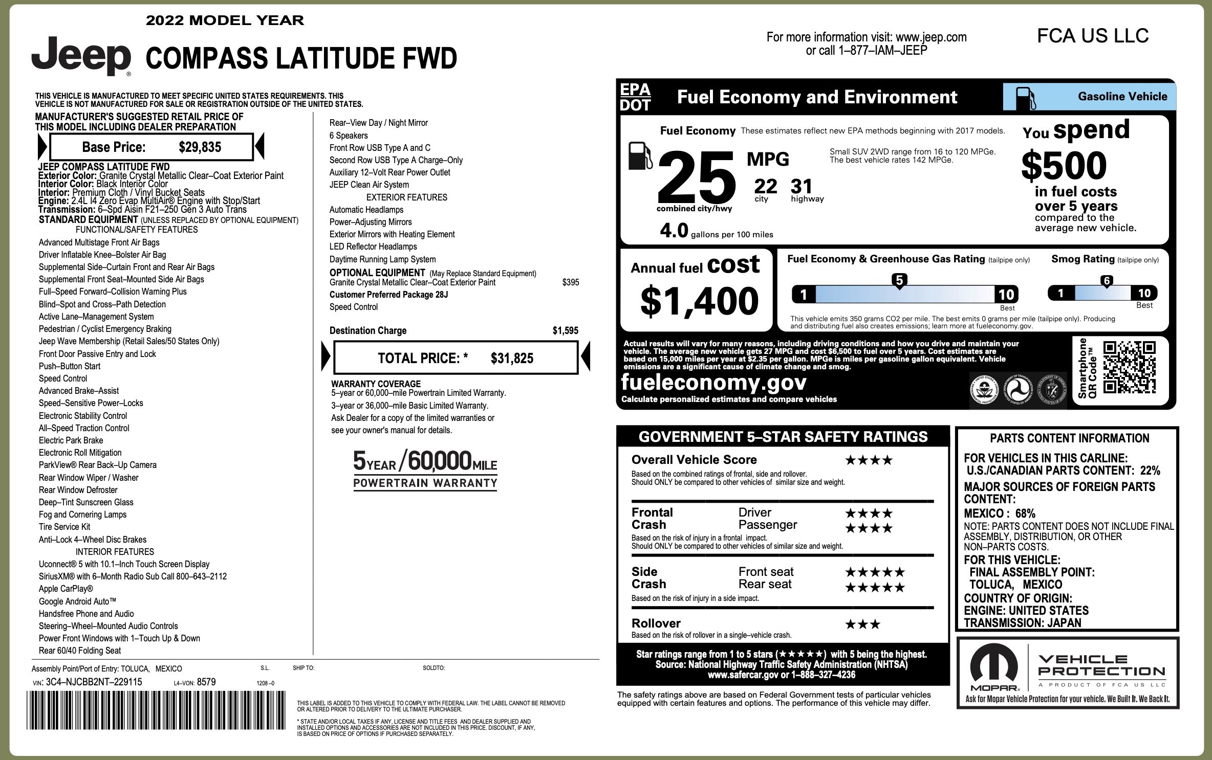 Used 2022 Jeep Compass Latitude FWD image 5