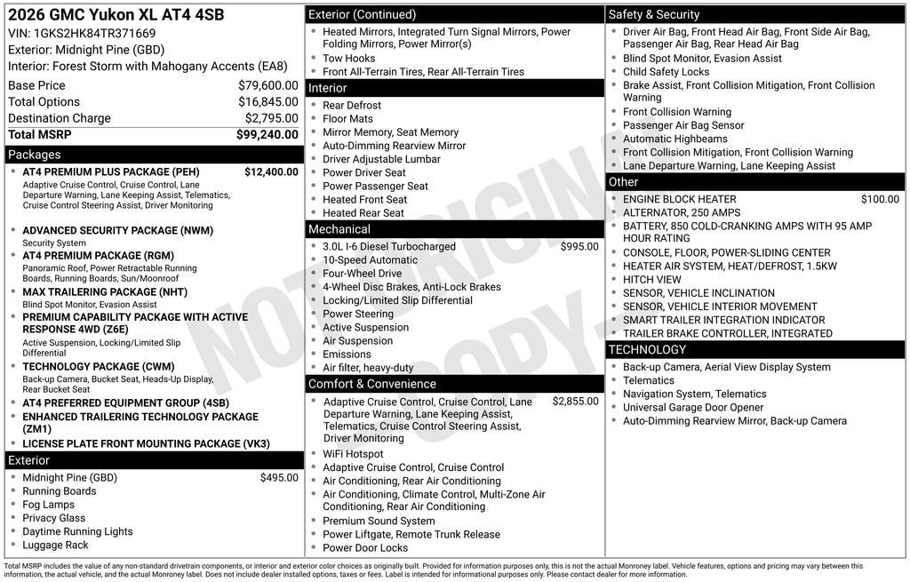 New 2026 GMC Yukon XL AT4 w/ AT4 Premium Plus Package AWD/4WD image 26