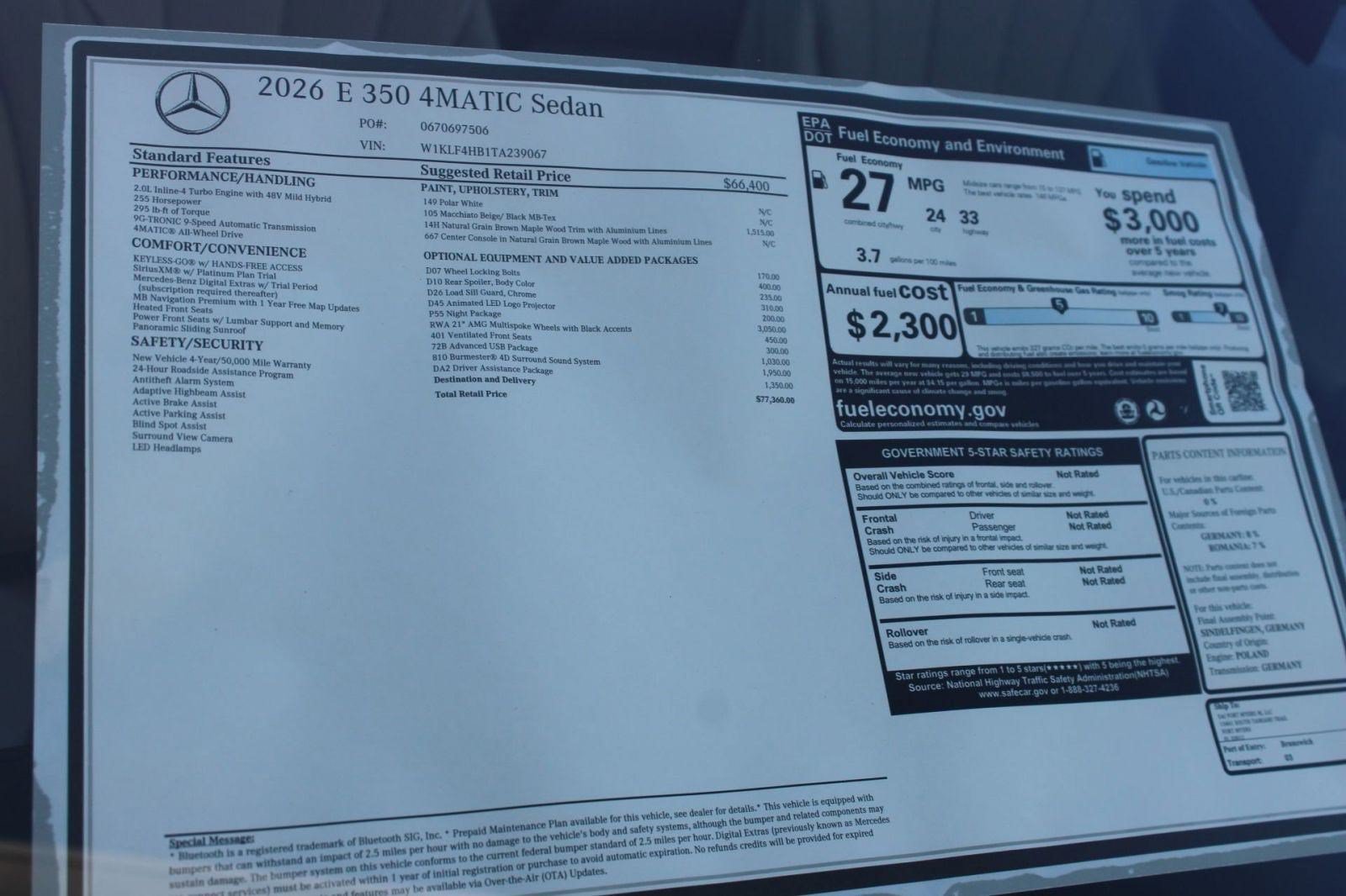 New 2026 Mercedes-Benz E 350 4MATIC Sedan image 34