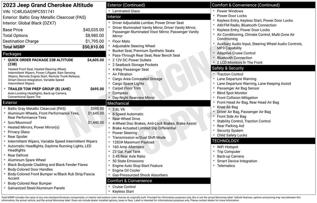 Used 2023 Jeep Grand Cherokee Altitude RWD image 35