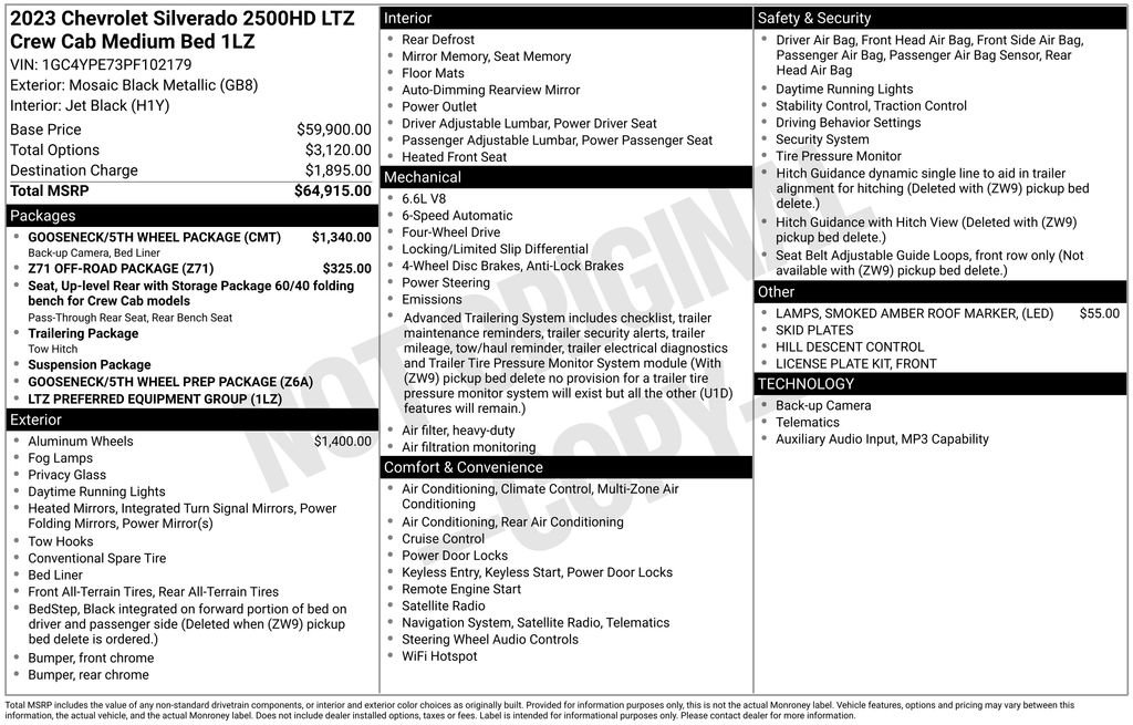Used 2023 Chevrolet Silverado 2500 LTZ w/ Gooseneck/5TH Wheel Package AWD/4WD image 6