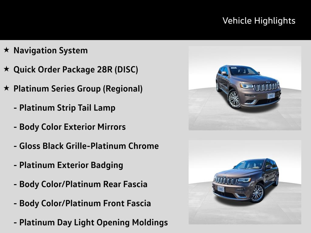 Used 2018 Jeep Grand Cherokee Summit w/ Platinum Series Group AWD/4WD image 17