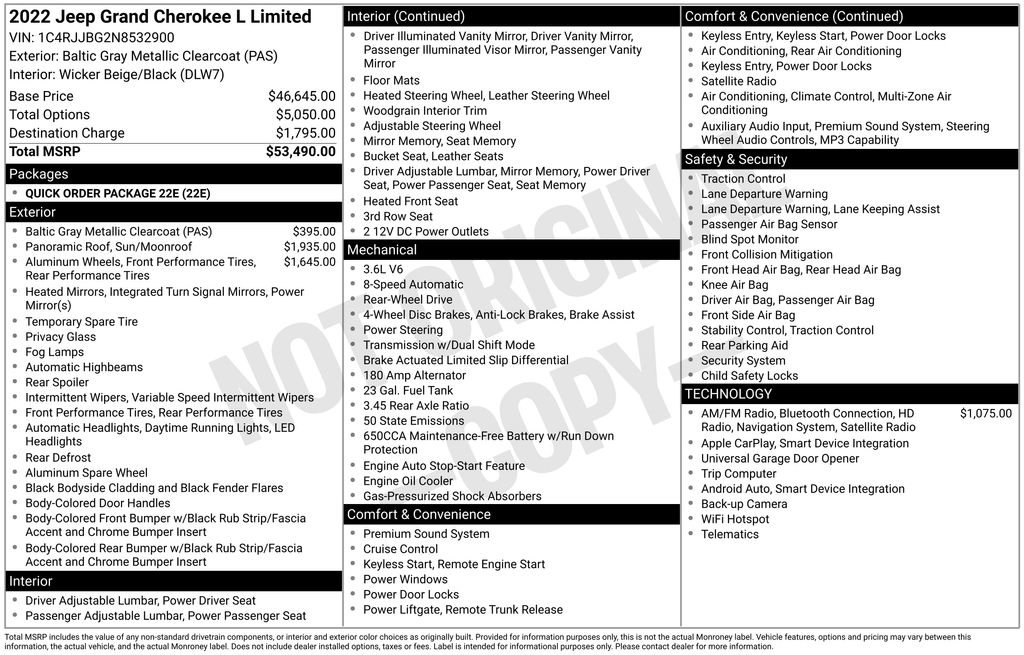 Used 2022 Jeep Grand Cherokee L Limited RWD image 2