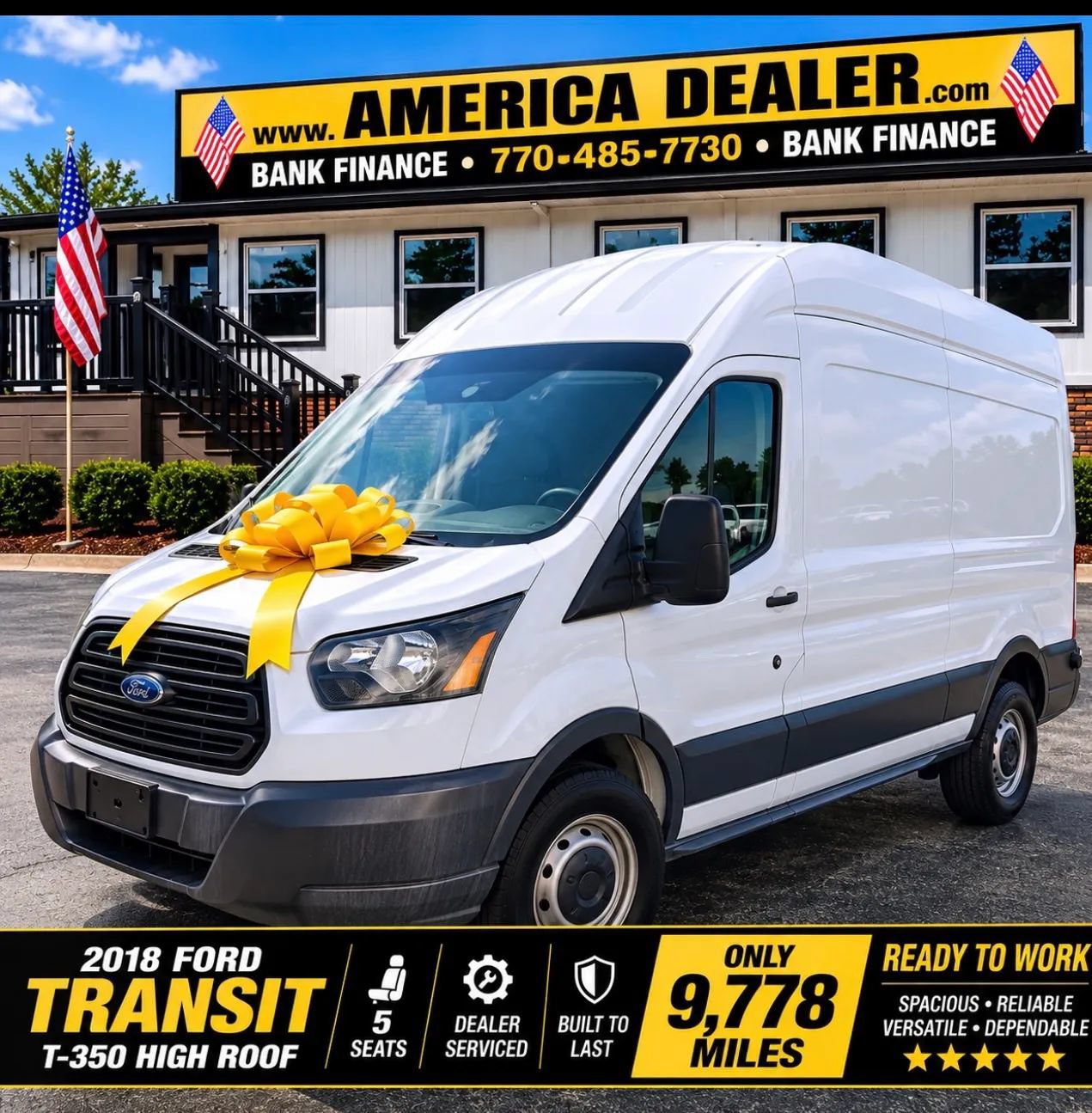 Used 2018 Ford Transit 350 148 High Roof RWD image 1
