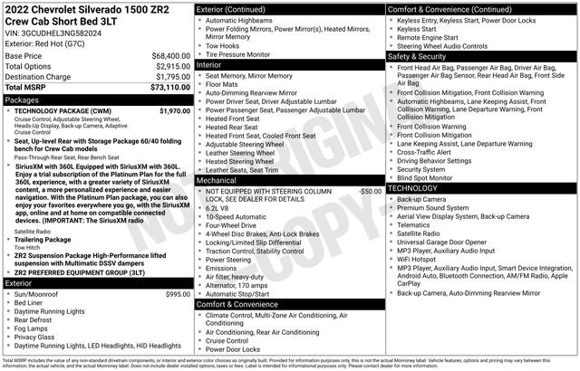 Used 2022 Chevrolet Silverado 1500 ZR2 w/ Technology Package AWD/4WD image 9
