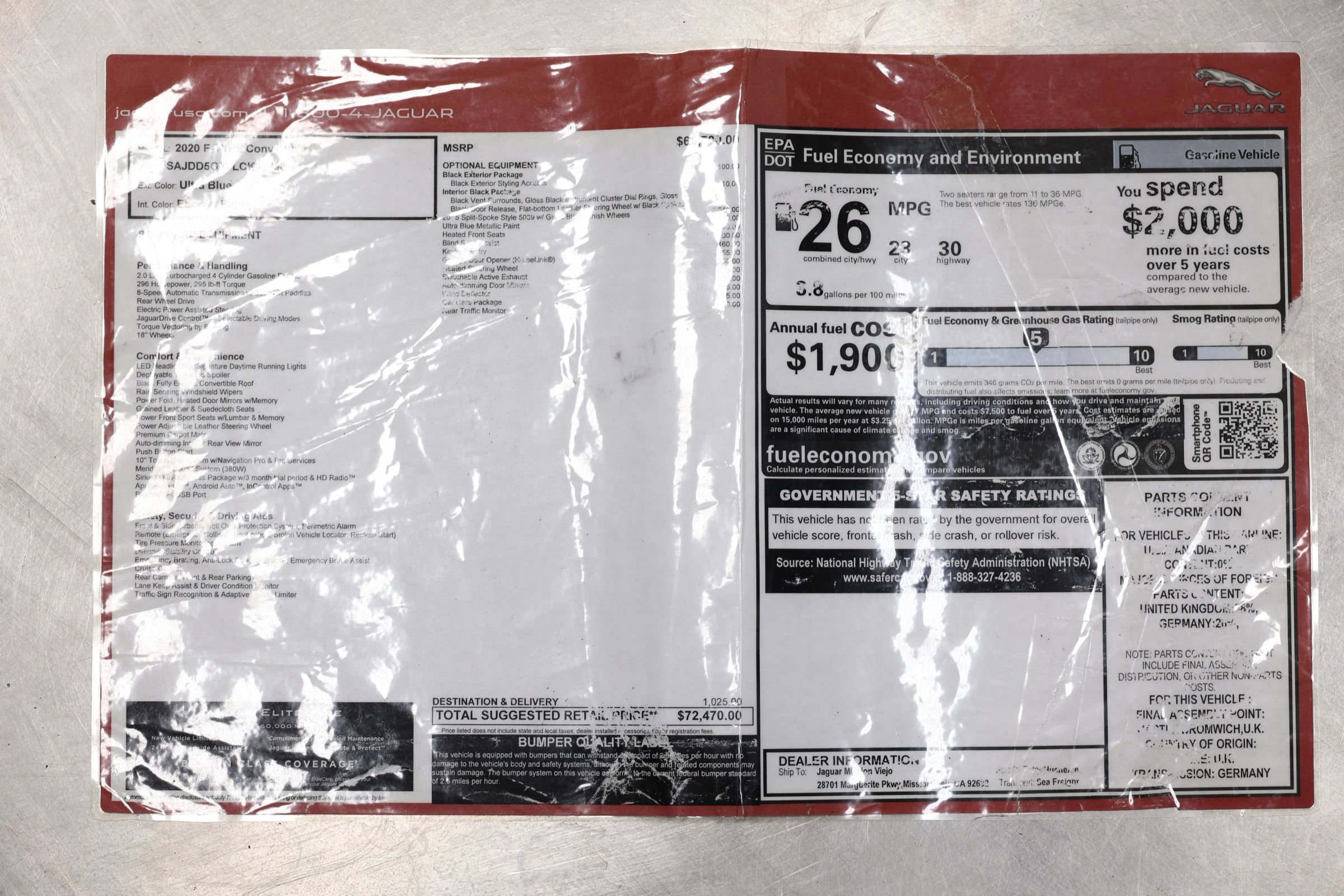 Used 2020 Jaguar F-TYPE Convertible image 6