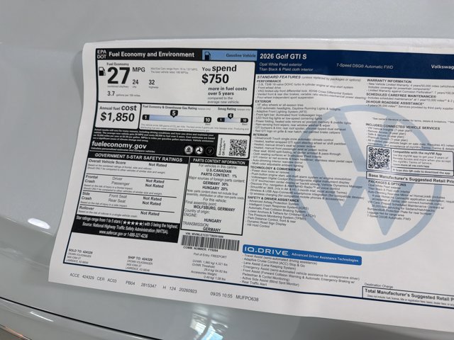 New 2026 Volkswagen GTI S FWD image 40