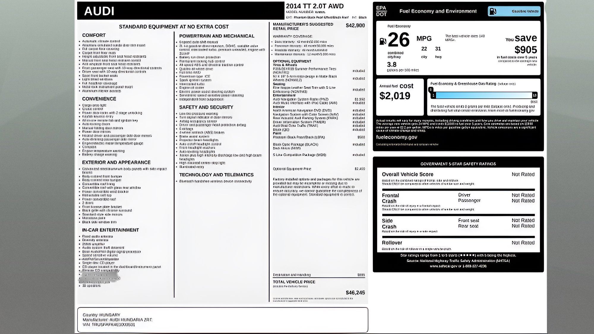 Used 2014 Audi TT 2.0T w/ Fine Nappa Leather Package image 25
