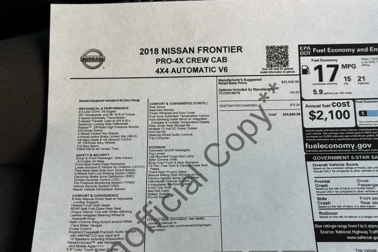 Used 2018 Nissan Frontier PRO-4X image 40