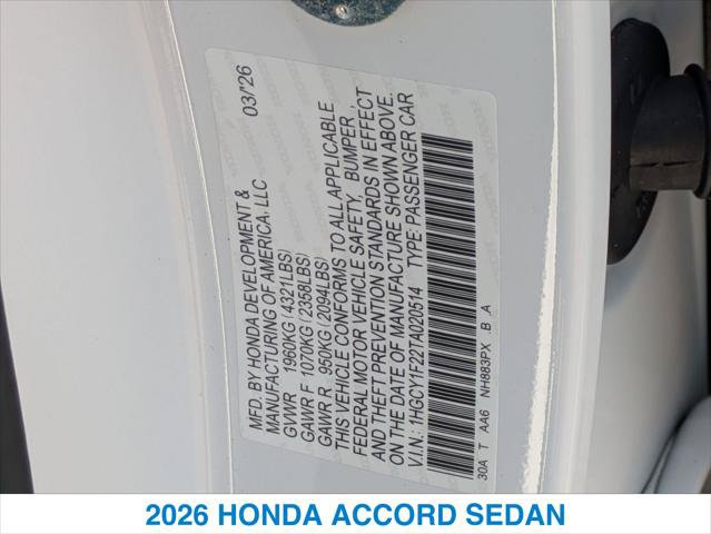 New 2026 Honda Accord LX image 26
