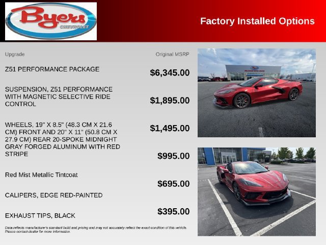 Used 2025 Chevrolet Corvette Stingray Coupe w/ Z51 Performance Package RWD image 10