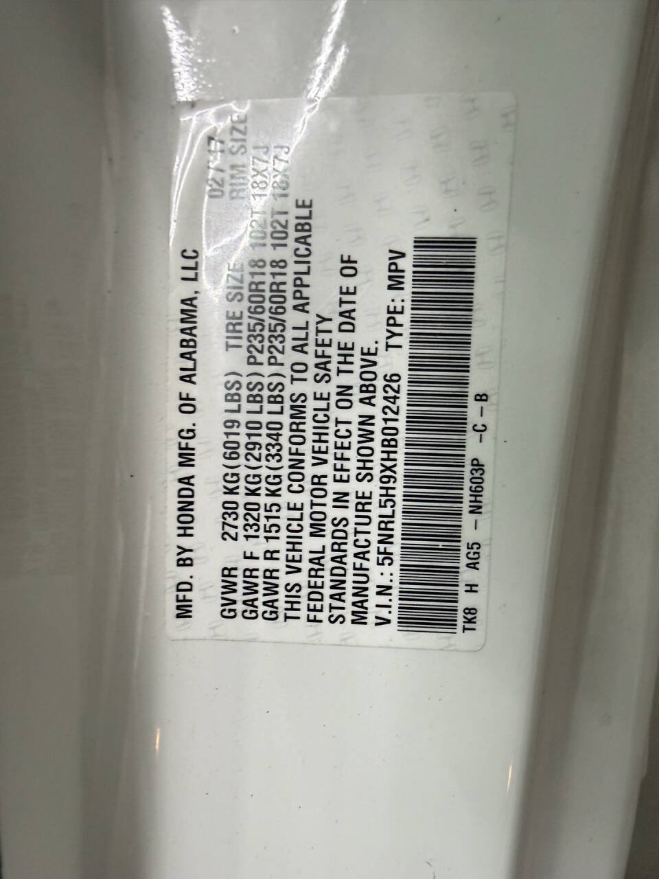 Used 2017 Honda Odyssey Touring image 29