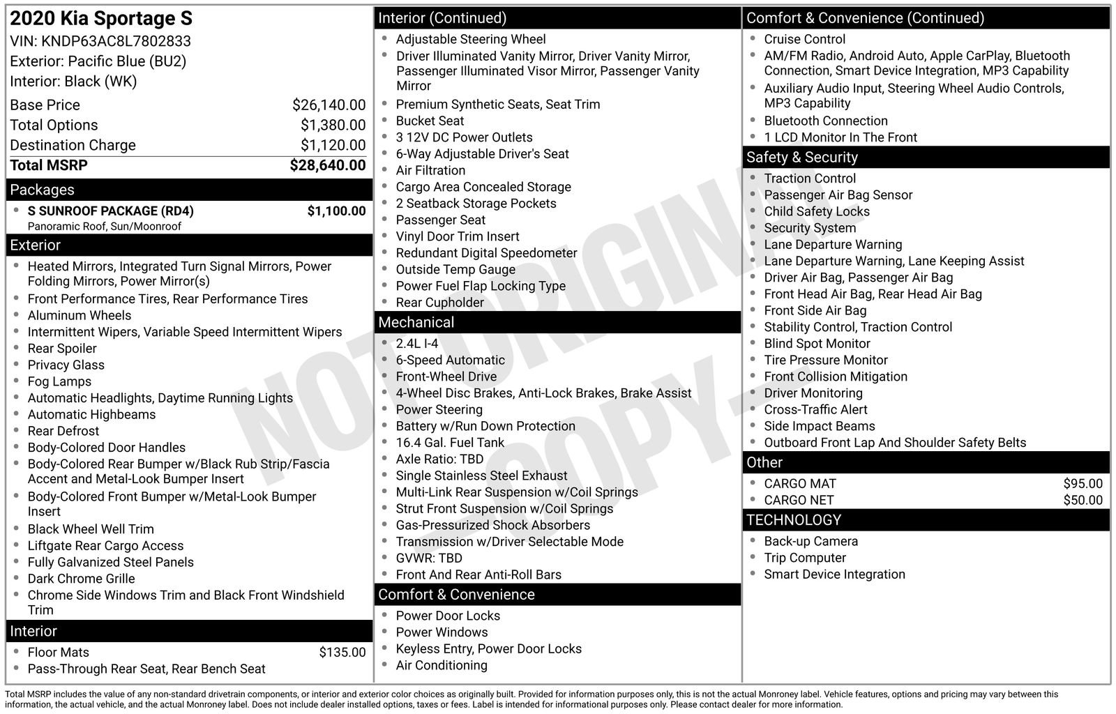 Used 2020 Kia Sportage S w/ S Sunroof Package FWD image 14