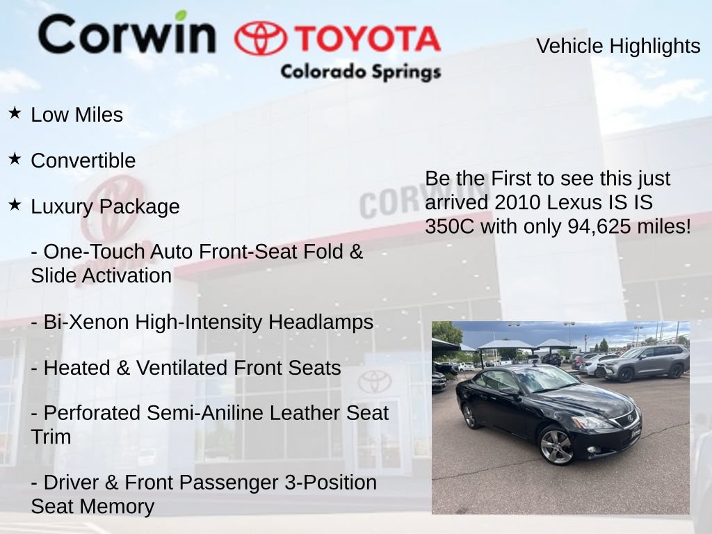 Used 2010 Lexus IS 350C w/ Luxury Pkg RWD image 4