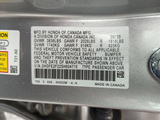 Certified 2025 Honda Civic LX image 23