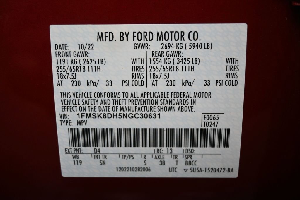 Used 2022 Ford Explorer XLT w/ Equipment Group 202A AWD/4WD image 9