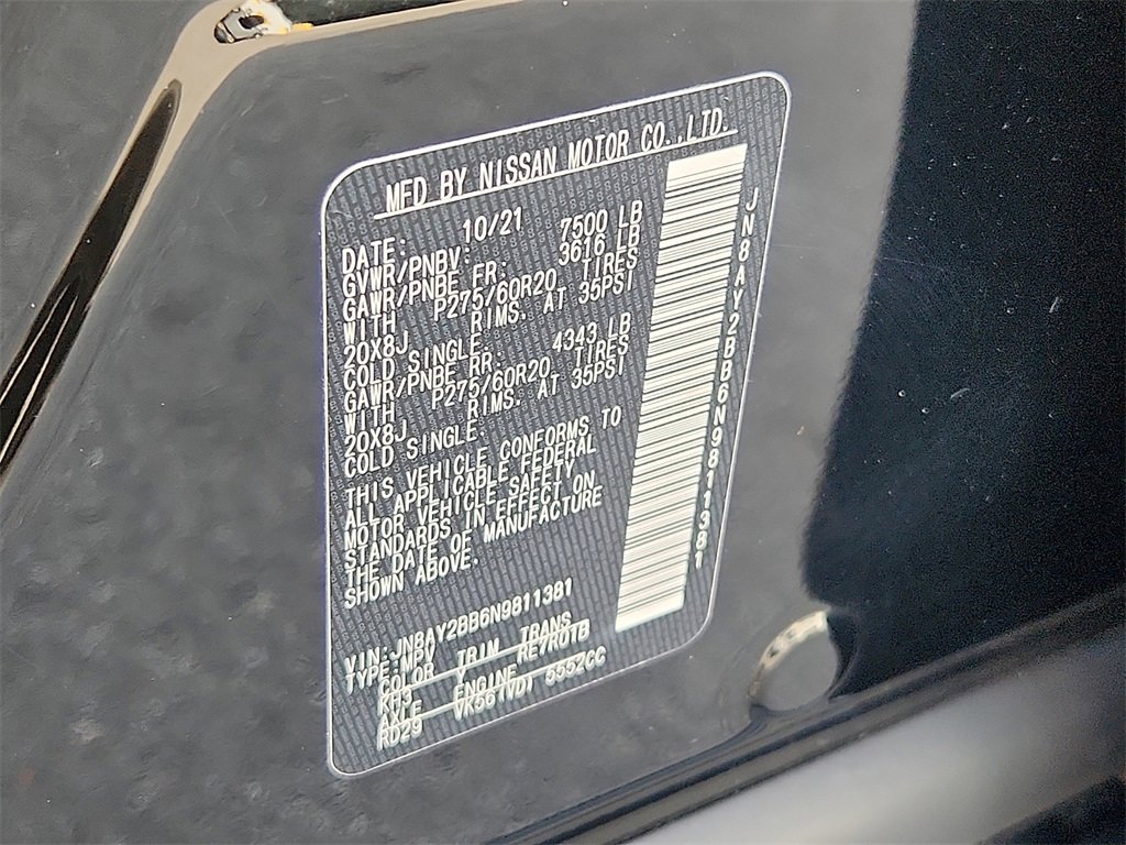 Used 2022 Nissan Armada SL w/ Midnight Edition Package image 28