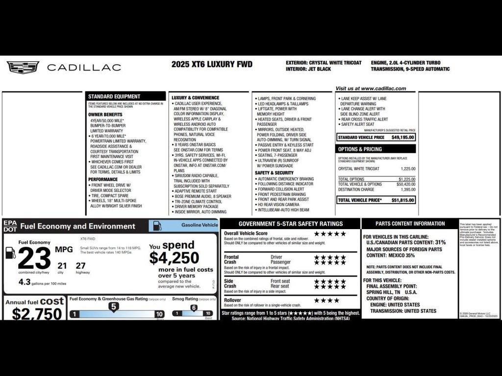 Used 2025 Cadillac XT6 Luxury FWD image 3