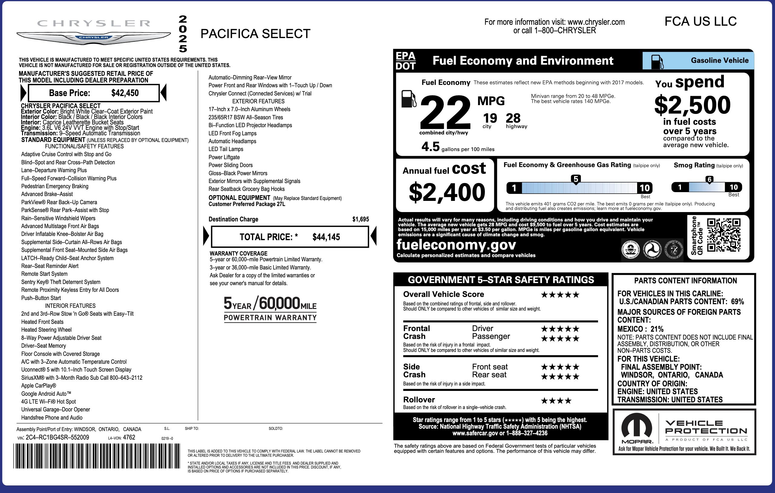 Used 2025 Chrysler Pacifica Select image 5