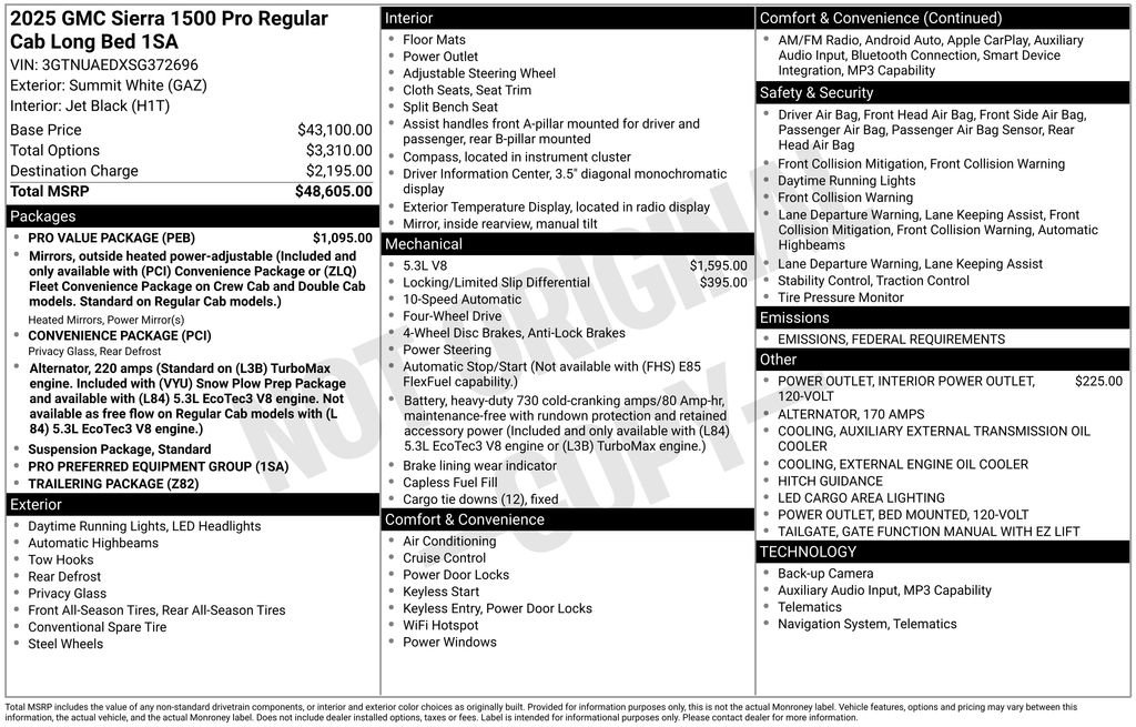 New 2025 GMC Sierra 1500 Pro w/ Pro Value Package image 32