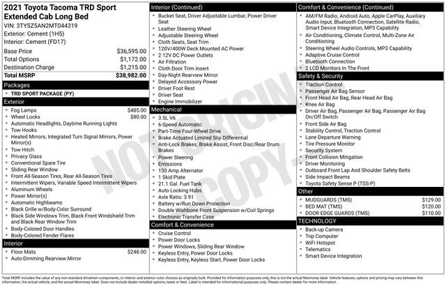 Certified 2021 Toyota Tacoma TRD Sport image 9