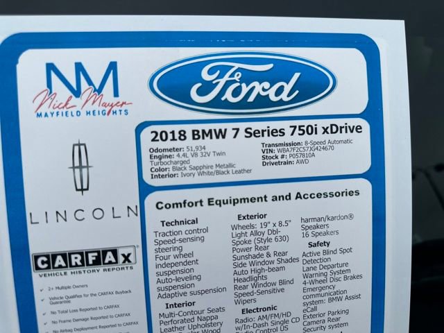 Used 2018 BMW 750i xDrive image 40