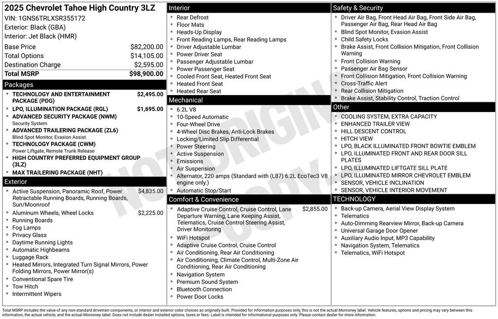 Certified 2025 Chevrolet Tahoe High Country AWD/4WD image 7