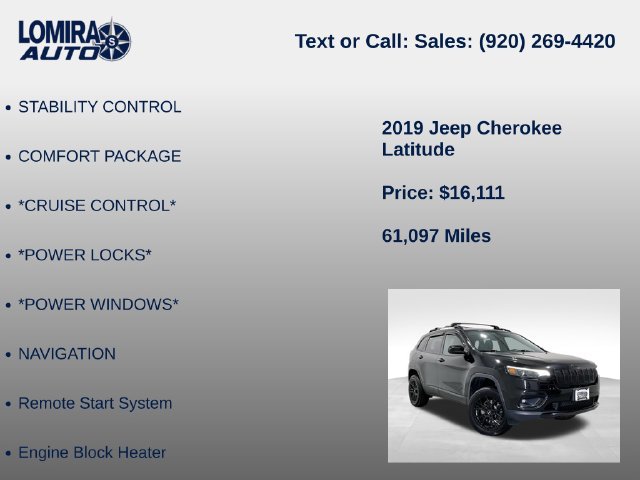 Used 2019 Jeep Cherokee Latitude w/ Comfort & Convenience Group AWD/4WD image 21
