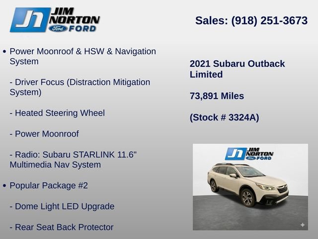 Used 2021 Subaru Outback Limited w/ Popular Package #2 AWD/4WD image 8