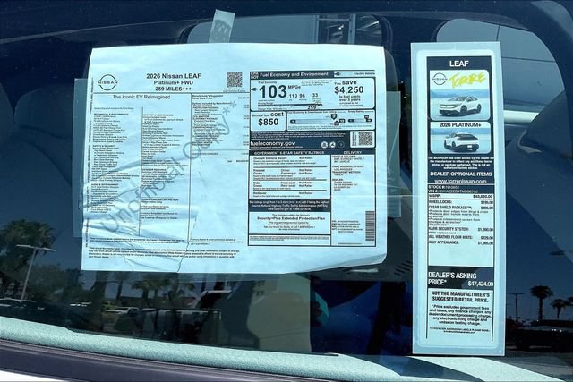 New 2026 Nissan Leaf Platinum+ w/ Illuminated Package FWD image 17