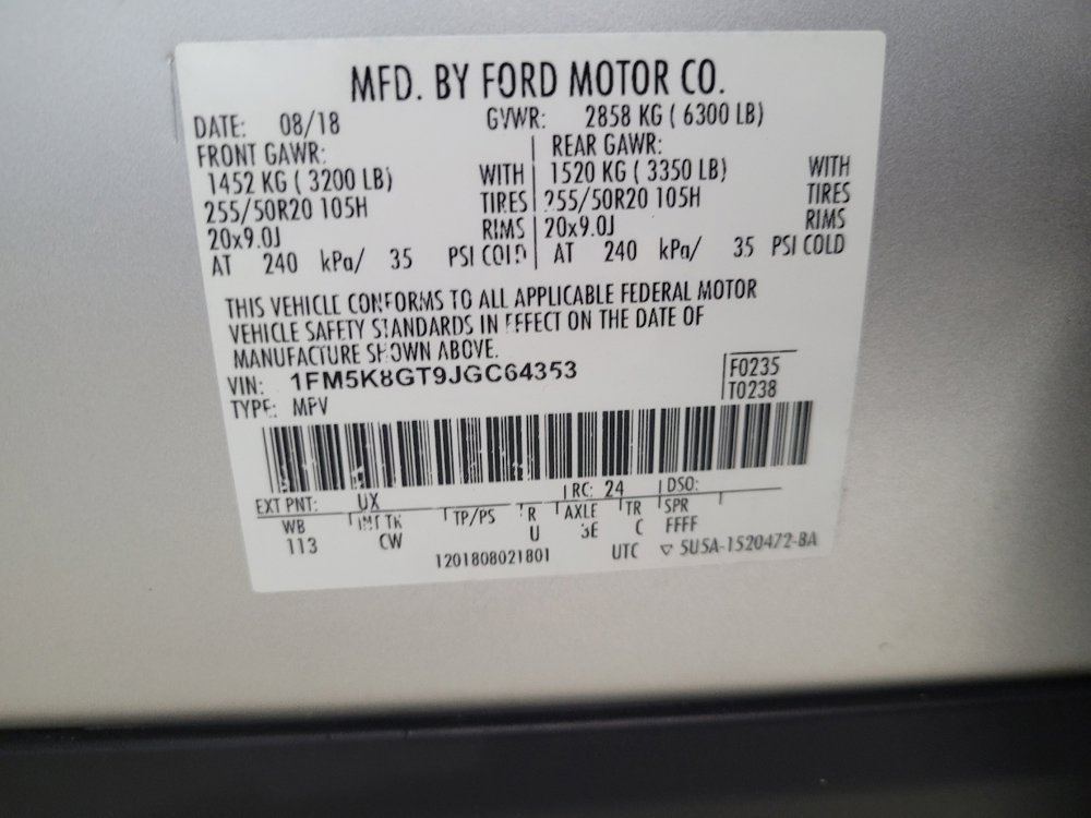 Used 2018 Ford Explorer Sport w/ Equipment Group 401A image 33