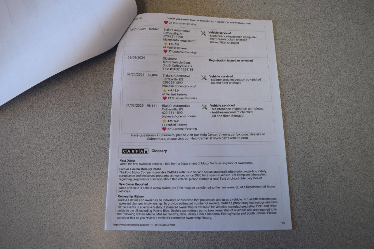 Used 2018 Ford F150 Raptor w/ Equipment Group 802A Luxury image 81