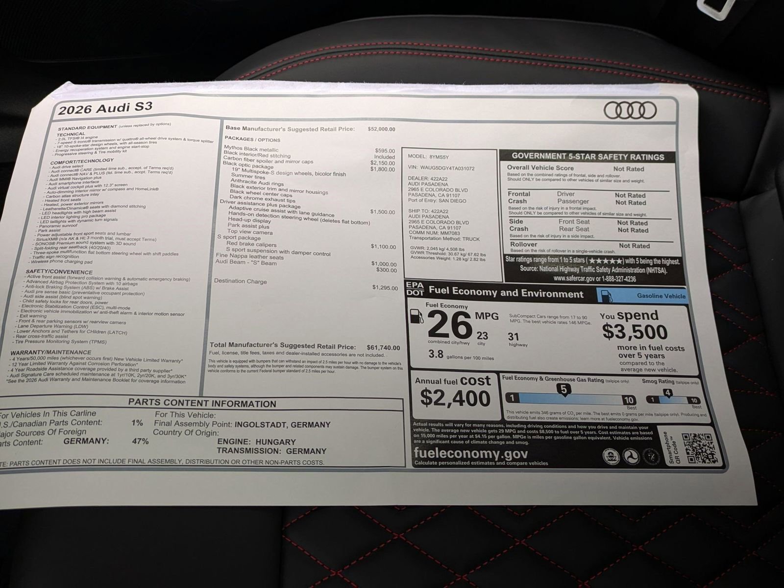 New 2026 Audi S3 Premium AWD/4WD image 18