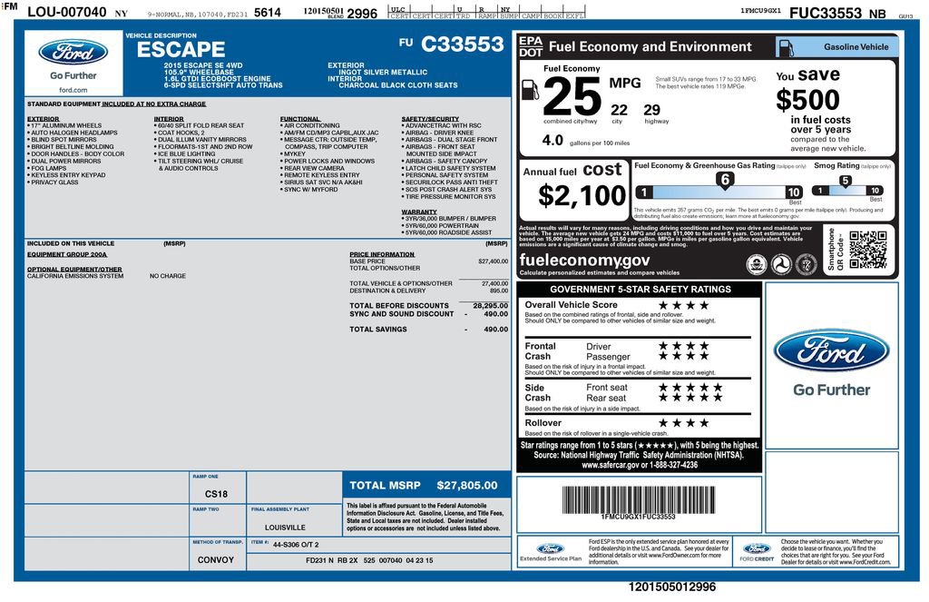 Used 2015 Ford Escape SE image 3
