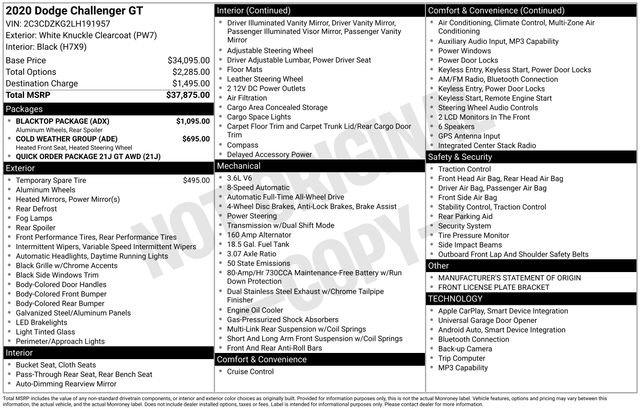 Used 2020 Dodge Challenger GT w/ Blacktop Package AWD/4WD image 23