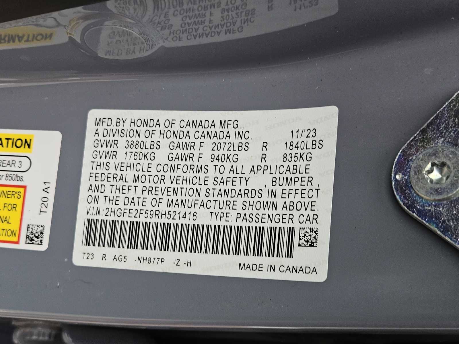 Certified 2024 Honda Civic Sport image 31