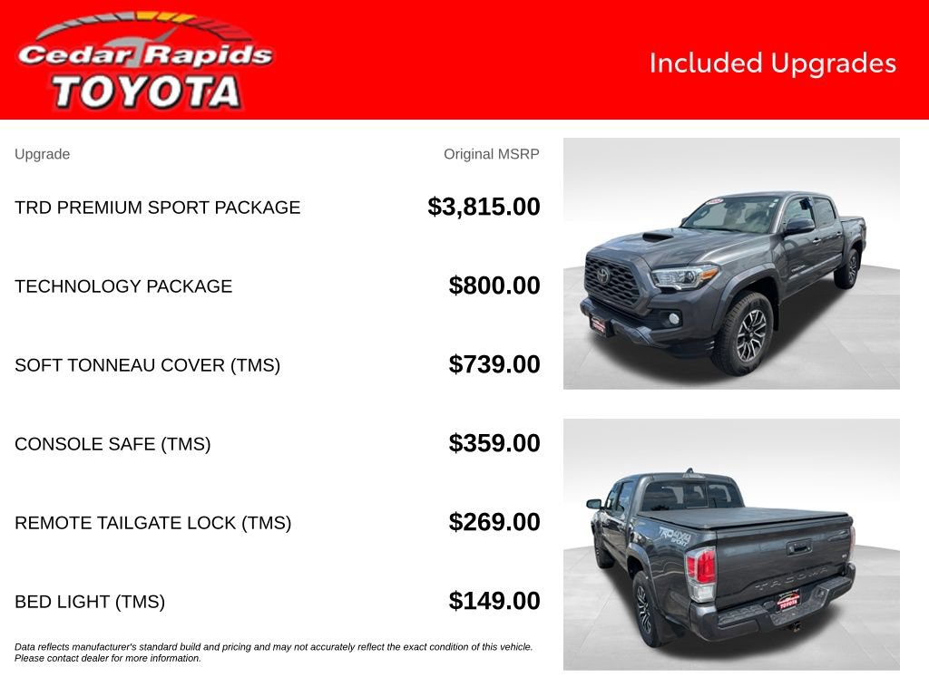 Certified 2022 Toyota Tacoma TRD Sport w/ TRD Premium Sport Package AWD/4WD image 7
